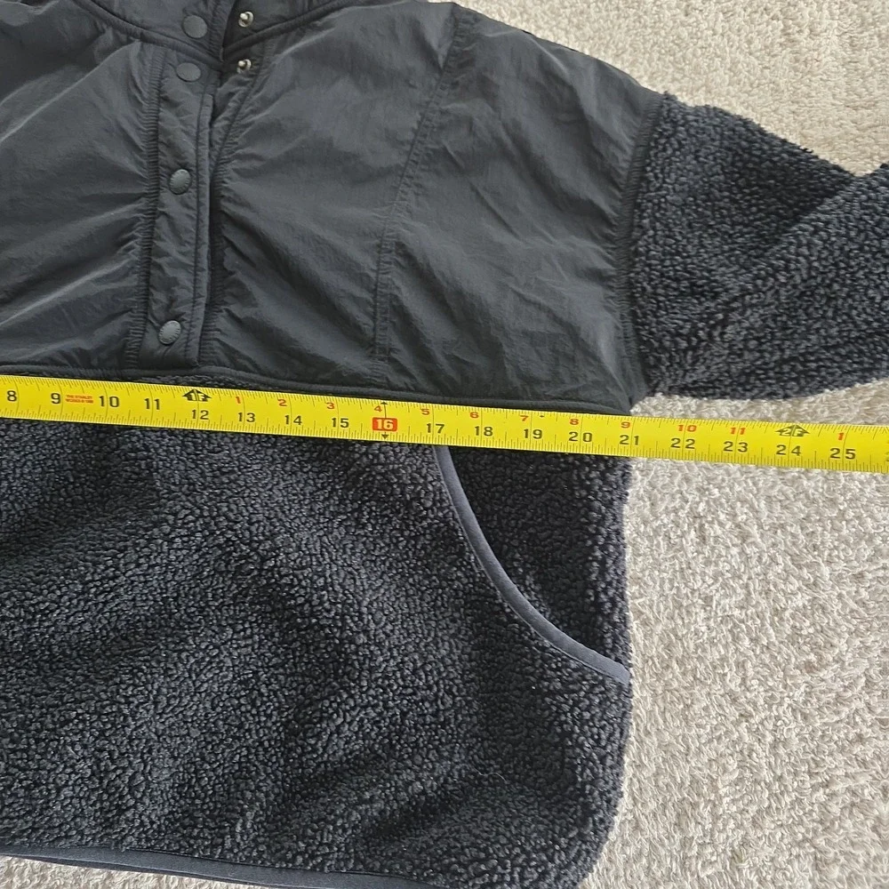 Offline By Aerie Fluff Love Quarter Snap Sherpa Jacket Black Size S - Picture 8 of 12